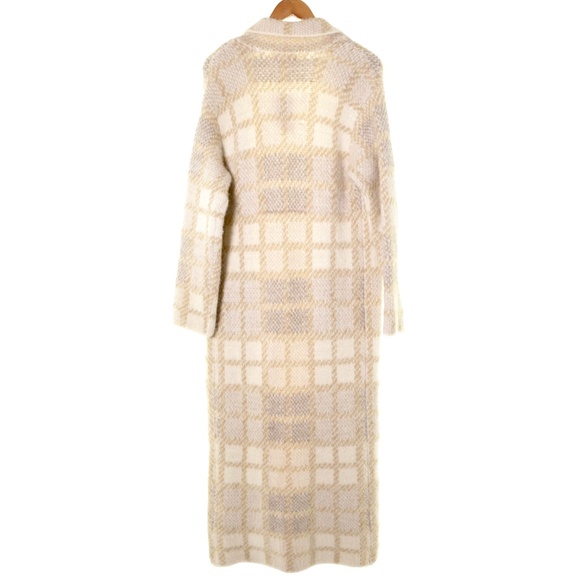 NWT L*Space Hygge Coat Tan Plaid Knit Midi Duster Jacket Womens XS/S - Picture 4 of 12